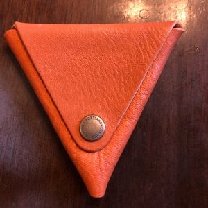 NEW 🦄 Portland Leather Goods Unicorn Triangle Coin pouch in Satsuma